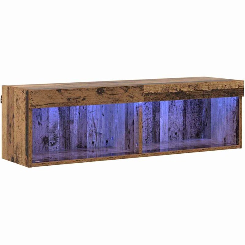 Έπιπλο Τηλεόρασης VidaXL με LED 100 x 30 x 30 cm - Παλαιωμένο Ξύλο