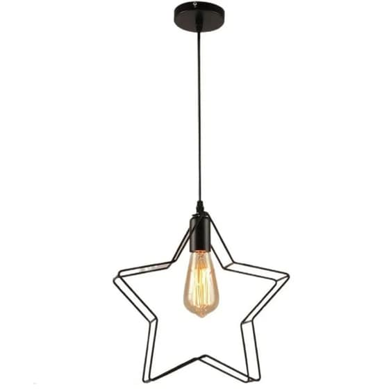 Φωτιστικό Οροφής Μονόφωτο Χατζηκοντίδης C10 Star1 Αστέρι Μεταλλικό - Μαύρο image 0