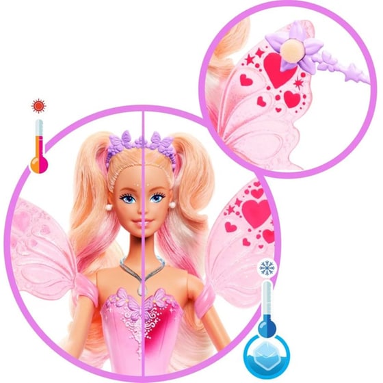 Συλλεκτική Κούκλα Mattel Barbie Fantasy Fairy 11" Doll With Color Change Wings And Outfit image 2