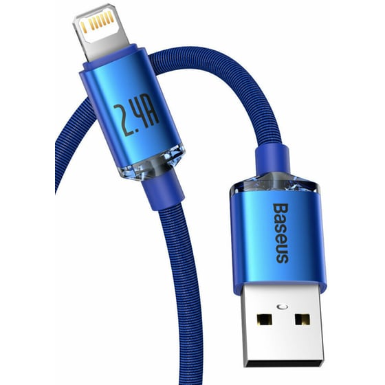 Καλώδιο δεδομένων Baseus Crystal Shine Braided Usb to Lightning 2m - Blue image 2