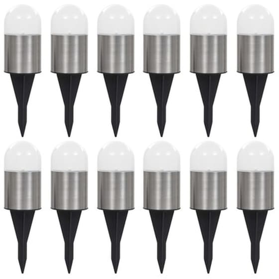 Vidaxl Φωτιστικά Ηλιακά Χωνευτά - Καρφωτά Led 12 Τεμ. Λευκό image 2