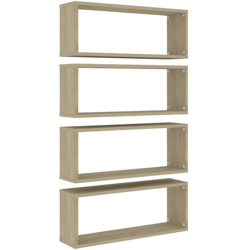 VIDAXL Ράφια Τοίχου VidaXL από Μοριοσανίδα 60x15 cm 4 Τμχ - Δρυς/ Μπεζ