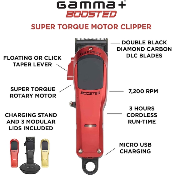 Επαγγελματική Κουρευτική Μηχανή GAMMA PIU BOOSTED με 8 Χτενάκια image 6