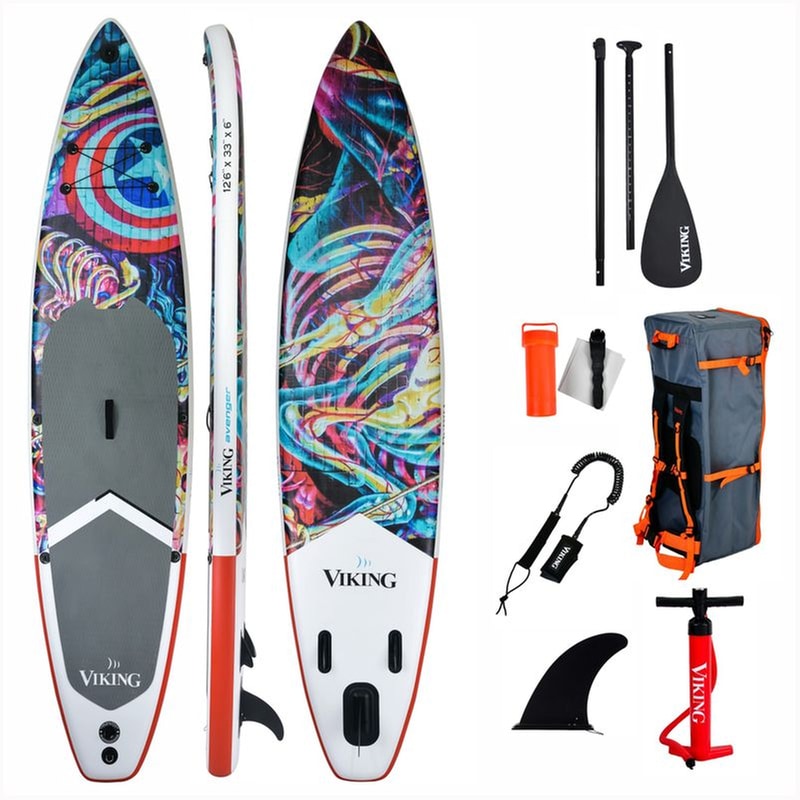 Φουσκωτή Σανίδα SUP Viking 380 x 84 - Πολύχρωμο