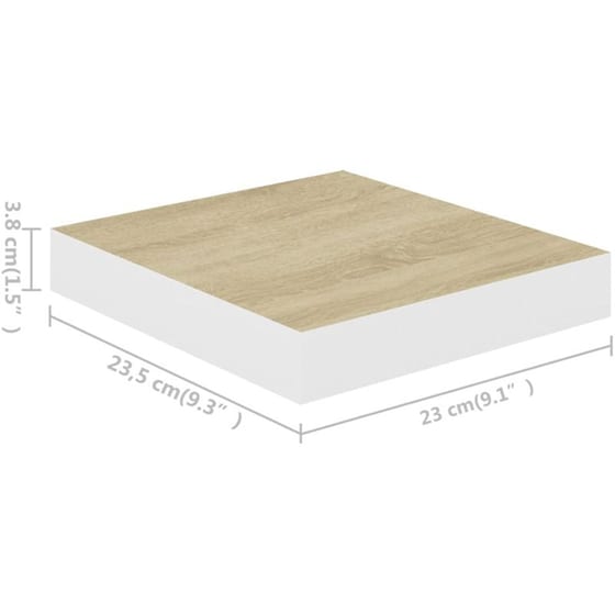Ράφια Τοίχου VidaXL από MDF 23x23.5x3.8 cm 2 Τμχ - Δρυς /Λευκό image 7