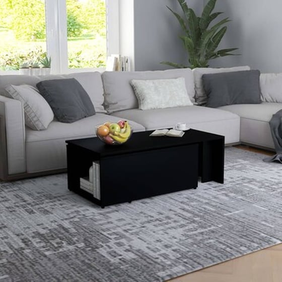 Τραπεζάκι Σαλονιού VidaXL από Μοριοσανίδα 150x50x35cm - Μαύρο image 3