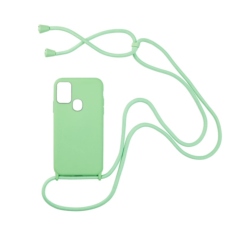 SONIQUE Θήκη Samsung Galaxy A21s - Sonique Carryhang Θήκη Σιλικόνης Με Κορδόνι - Πράσινο Ανοιχτό