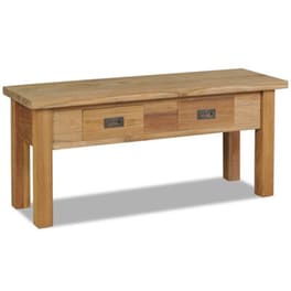 Σκαμπό Σαλονιού Vidaxl  Από Μασίφ Ξύλο Teak 90x30x40 cm  - Καφέ