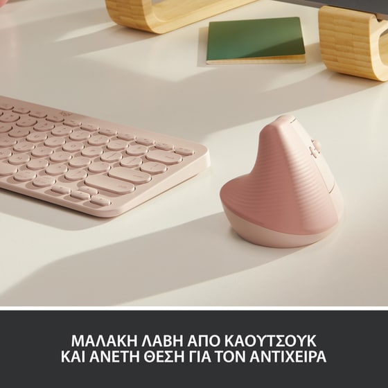 Logitech Lift Ασύρματο Εργονομικό Vertical Ποντίκι Ροζ image 1