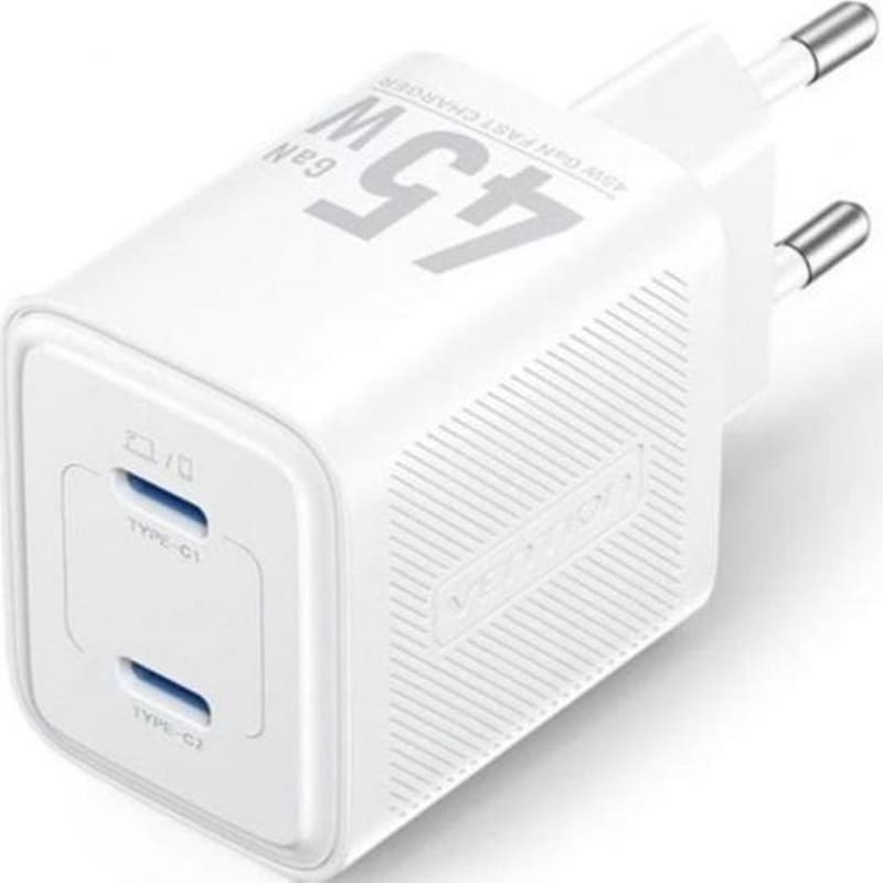 Φορτιστής Πρίζας Vention FEFW0-EU USB-C 1m - Λευκό