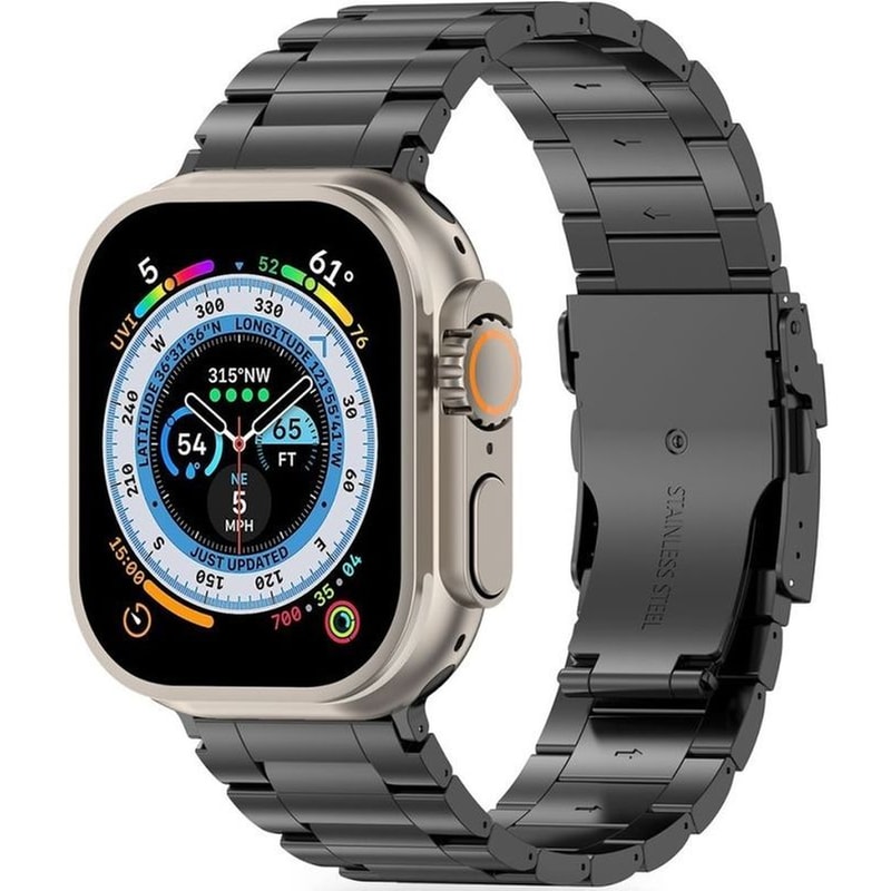 Λουράκι Tech-Protect Stainless Pro Από Ανοξείδωτο Ατσάλι για Apple Watch 49/46/45/44mm - Black