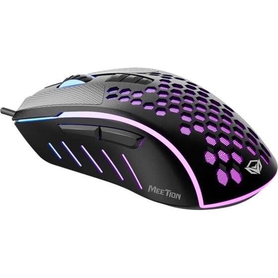 Meetion Honeycomb Gm015 RGB Gaming Ενσύρματο Ποντίκι Μαύρο image 2