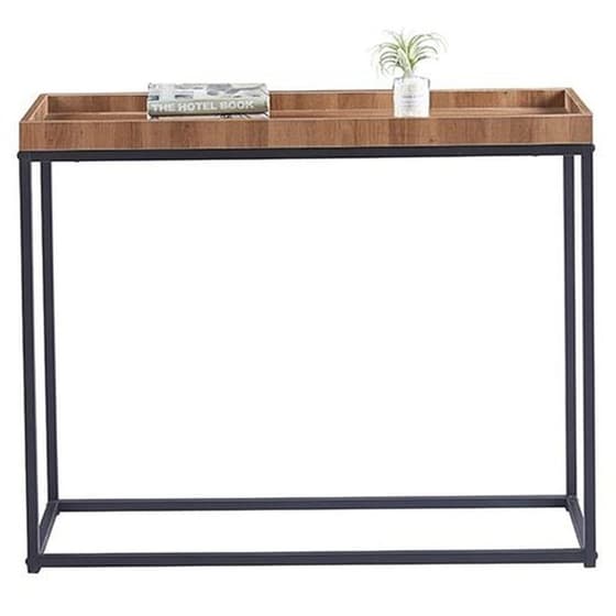 Κονσόλα Εισόδου Nextdeco από Μέταλλο/MDF 100x30x80 cm - Καφέ/Μαύρο image 0