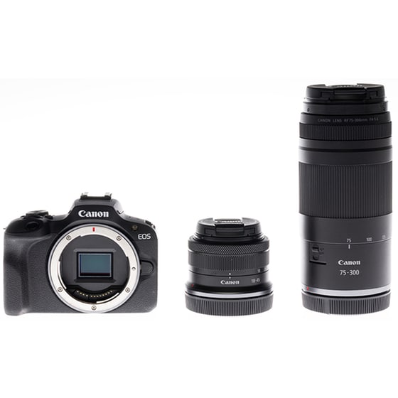 Φωτογραφική Μηχανή Mirrorless Canon EOS R100 Kit RF-S 18-45mm f4.5-6.3 IS STM + RF 75-300mm f/4-5.6 - Black image 0
