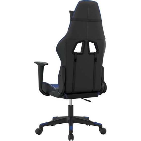 Καρέκλα Gaming VIDAXL 345445 με Ρυθμιζόμενα Μπράτσα από Τεχνητό Δέρμα - Μαύρο / Μπλε image 3