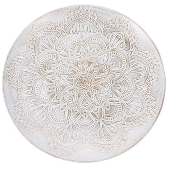 Διακοσμητική Πιατέλα Spitishop Ξύλινο 30x3.5cm - Λευκό/Χρυσό image 1