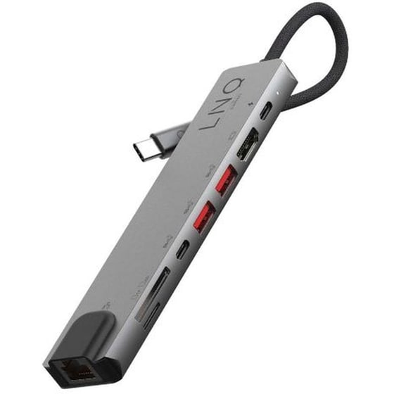LINQ 8in1 USB-C Pro Multiport Adapter με HDMI 4K/60Hz, Gigabit Ethernet, SD/TF Card Reader & 100W PD image 0