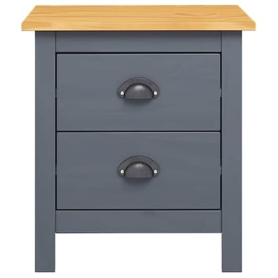 Vidaxl Κομοδίνα Hill Range 2 Τεμ. Γκρι 46x35x49,5 Εκ Μασίφ Ξύλο Πεύκου image 4