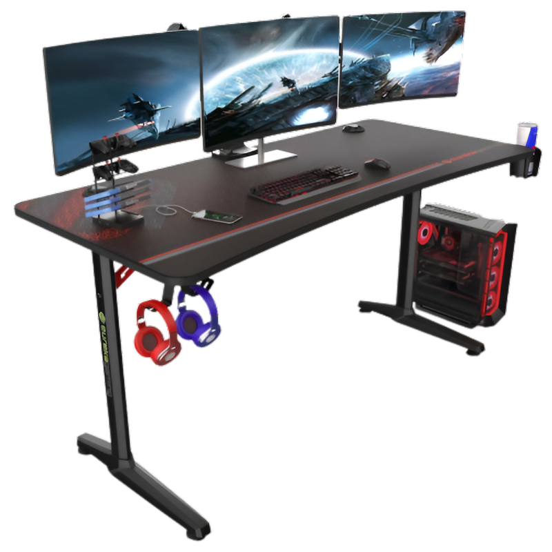 EUREKA ERGONOMIC Γραφείο Gaming Eureka Ergonomic ERK-GIP-P60B B από Carbon Fiber 152.4x70cm - Μαύρο