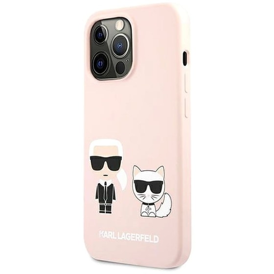 Θήκη Apple iPhone 13 Pro - Karl Lagerfeld Karl & Choupette Silicone - Light Pink image 0