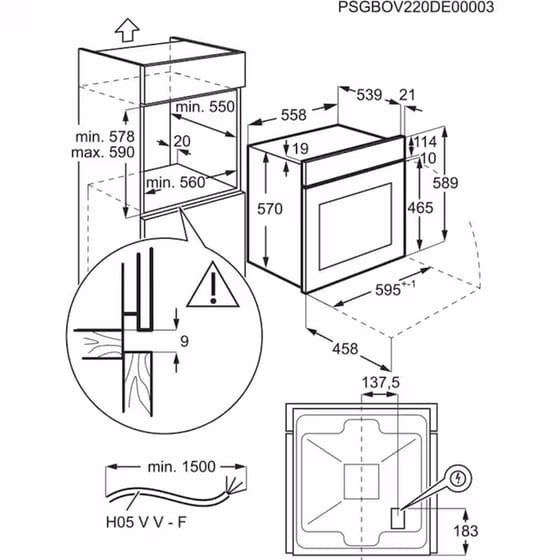 ELECTROLUX EOF3H50BK SurroundCook® 65 Lt Μαύρο Εντοιχιζόμενος Φούρνος Άνω Πάγκου image 7