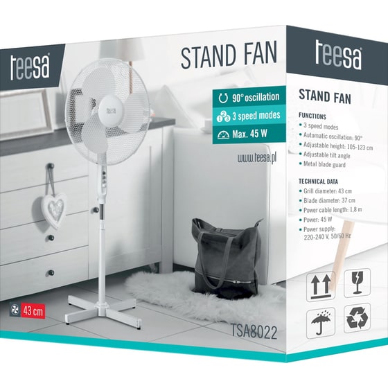 TEESA TSA8022 45W 43cm Ανεμιστήρας Δαπέδου image 5