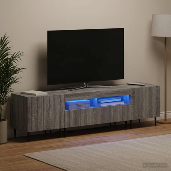 Έπιπλο Τηλεόρασης VidaXL με LED 5 τμχ 178 x 35 x 43 cm - Γκρι Sonoma image 2