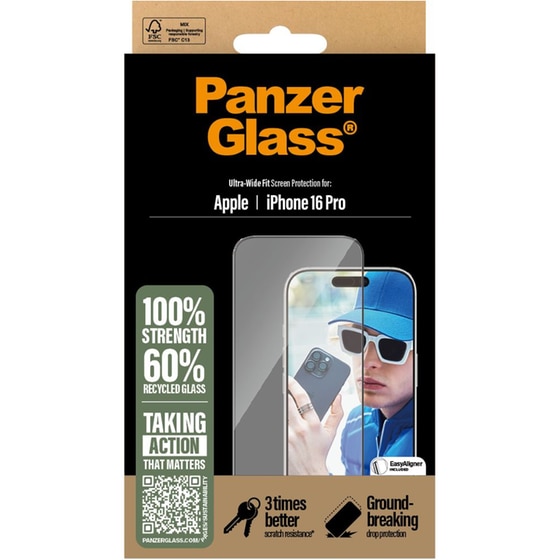 Προστατευτικό οθόνης Apple iPhone 16 Pro - PanzerGlass Ultra-Wide Fit Screen Protection image 3