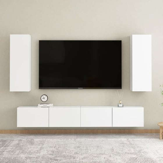Έπιπλα Τηλεόρασης VidaXL Μοριοσανίδα 2 Τμχ 30.5x30x90cm - Λευκό image 5