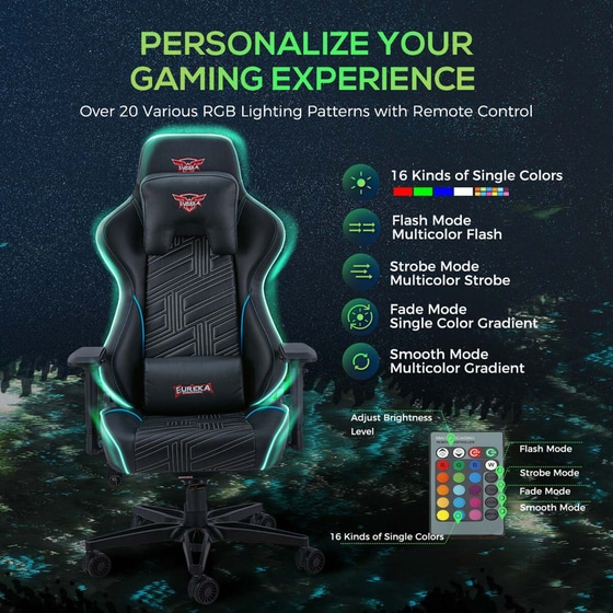 Καρέκλα Gaming Eureka Ergonomic GC-03 από Τεχνητό Δέρμα - Μαύρη image 3