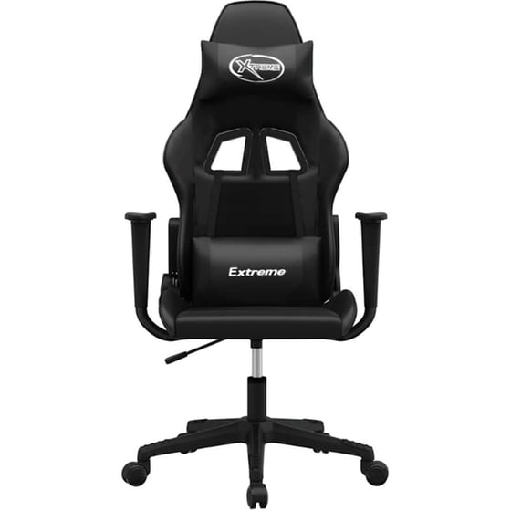 Καρέκλα Gaming VIDAXL 3143695 με Ρυθμιζόμενα Μπράτσα από Τεχνητό Δέρμα - Μαύρη image 1