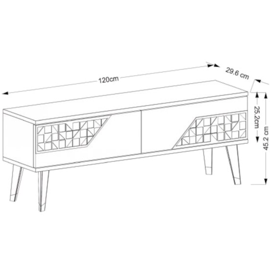 Έπιπλο Τηλεόρασης 24Mall Toro από Μοριοσανίδα 120x29.6x45.2 cm - Καφέ/Μαύρο image 4