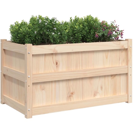 Ζαρντινιέρες VidaXL από Μασίφ Ξύλο Πεύκου 2Τμχ - Μπεζ image 2