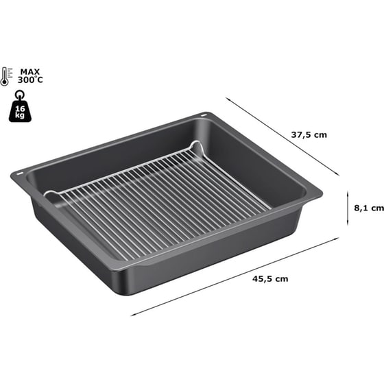 Τετράγωνο Ταψί Φούρνου NEFF Z12CN10A0 από Αλουμίνιο 37.5 x 45.5 cm Μαύρο image 1