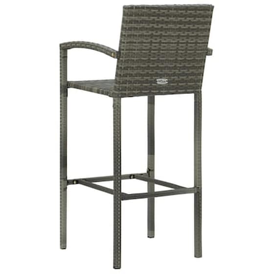 Σκαμπό Κήπου VidaXL από Συνθετικό Ρατάν 52x56x118 cm 2 Τμχ - Γκρι image 5