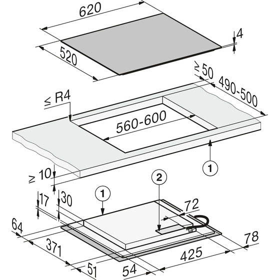 MIELE KM8462 FL 62 cm Μαύρο Εστία Επαγωγική Αυτόνομη image 5