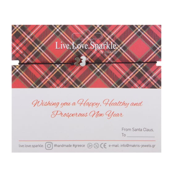 Γούρι Live Love Sparkle Βραχιολάκι 2023 Μαύρο-Ασημί image 0