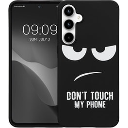 Θήκη Samsung Galaxy A55 - Kwmobile Tpu Case Σιλικόνης - Don't Touch My Phone / White / Black (kwm000021qd001c)