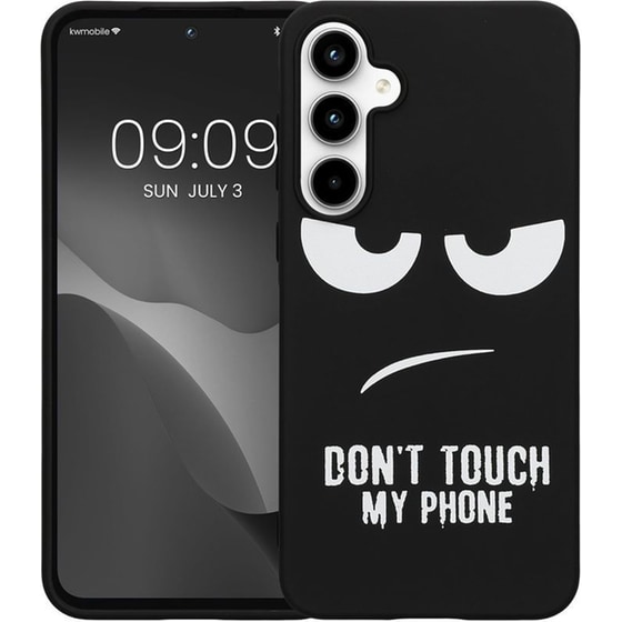 Θήκη Samsung Galaxy A55 - Kwmobile Tpu Case Σιλικόνης - Don't Touch My Phone / White / Black (kwm000021qd001c) image 0