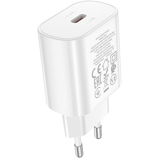 Φορτιστής Πρίζας Hoco N22 Jetta  USB-C 25W - White image 0
