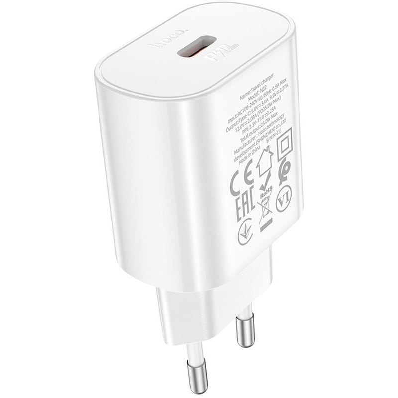 Φορτιστής Πρίζας Hoco N22 Jetta USB-C 25W - White