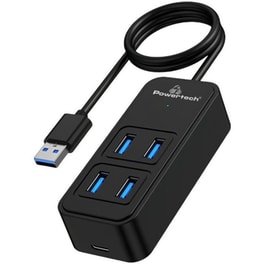 Powertech PTR-0157 USB Hub 3.2 με 4 θύρες - Μαύρο
