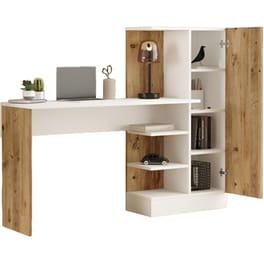 Γραφείο Βιβλιοθήκη 24Mall Libro από Μοριοσανίδα 40x120cm - Λευκό/Καφέ