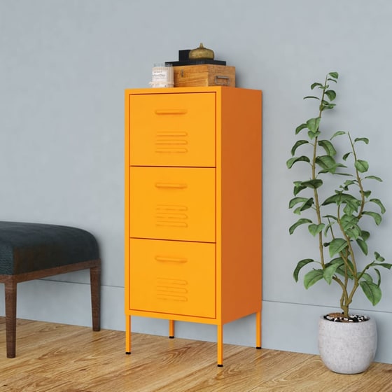 Συρταριέρα Γραφείου VidaXL από Ατσάλι 42.5x35x101.5 cm - Μουσταρδί image 1