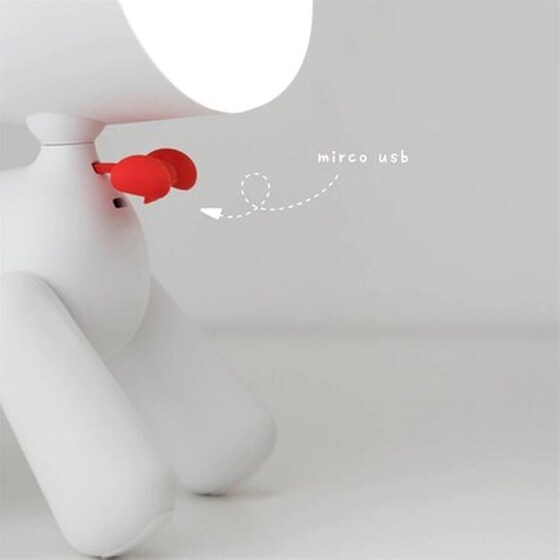 Allocacoc® Puppylamp |janpim| Επιτραπέζιο Φωτάκι Αστείο Κουτάβι Με Διακόπτη Στη Ουρά Του (λευκό) image 3