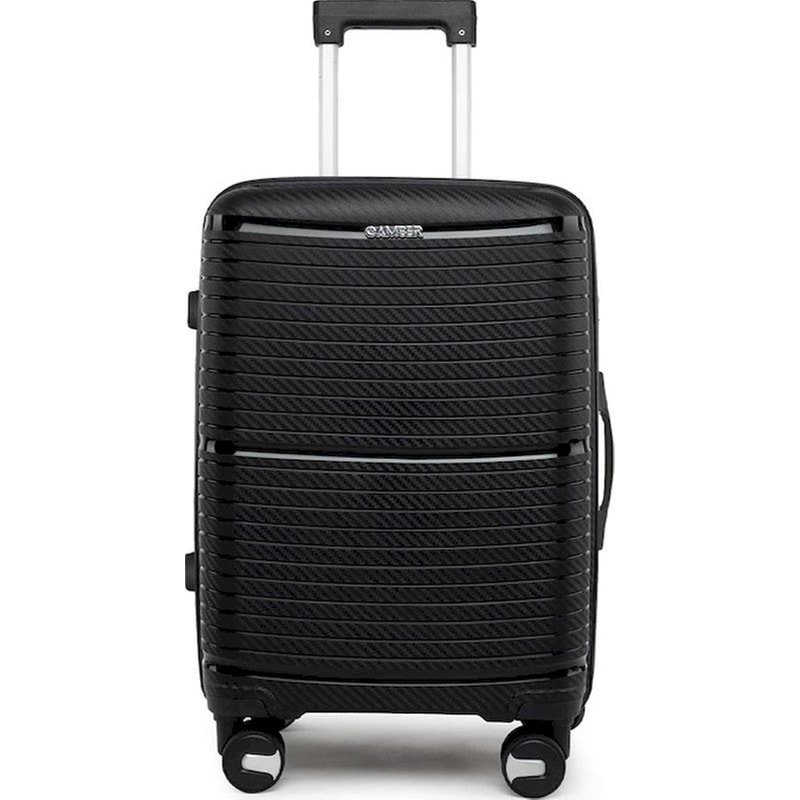 Βαλίτσα Μεσαία Amber με Προέκταση Μαύρο AMBER