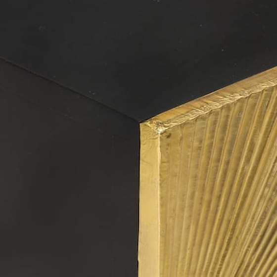 Κομοδίνο Vidaxl Από Μασίφ Ξύλο Μάνγκο 40x30x50 cm - Μαύρο Χρυσό image 3