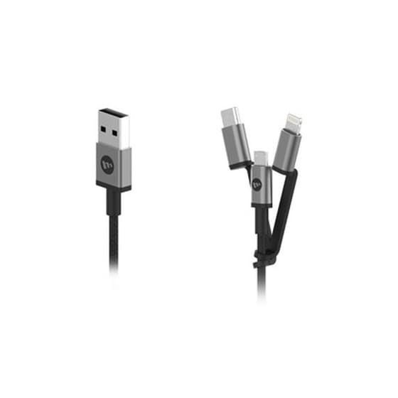 Σετ Καλωδίων Mophie 3in1 USB to Micro USB/Lightning/USB-C 1m - White image 1