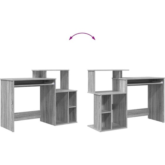 Γραφείο VidaXL από Επεξεργασμένο Ξύλο 120,5x44x88,5 cm - Γκρι Sonoma image 9