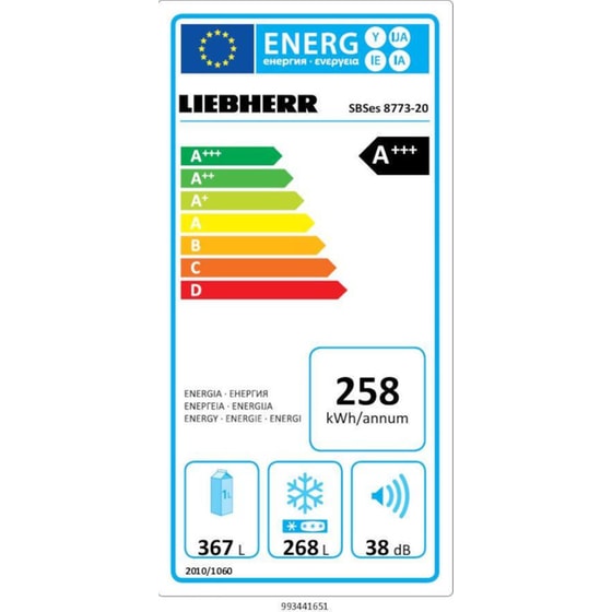 Ψυγείο Ντουλάπα LIEBHERR SBSes 8773 Inox 635Lt image 2